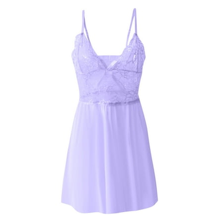 

Babysbule Lingerie for Women Clearance Women s Bow Lace Stitching Mesh Sling Dress Sexy Nightdress Sexy Lingerie
