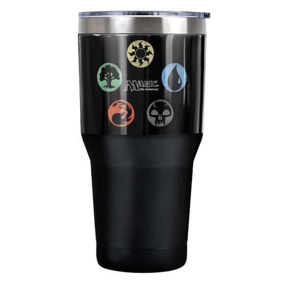 Magic The Gathering 5 Colors Stainless Steel Tumbler 30 oz Coffee Travel Cup, Vacuum Insulated & Double Wall with Leakproof Sliding Lid