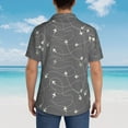 thumbnail image 4 of Fuzoiu Airplane Routes Around The World Print Hawaiian Shirt for Men, Summer Beach Casual Short Sleeve Button Down Shirts, Men’s Beach Summer Shirts with Pocket,Small, 4 of 7