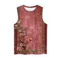 thumbnail image 3 of Snorda Débardeurs pour Femmes Grande Taille Mode Féminine Décontractée Été Imprimé Sans Manches Col Rond Haut Blouse Débardeur P-5TG, 3 of 5