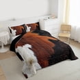 thumbnail image 3 of Manfei Rustic Cowhide Bedding Comforter Set,Country Farmhouse Twin Comforter Sets,Brown Black White Bedding Set For Adult,Microfiber Bedroom Decor Reversible,2 Pieces, 3 of 8