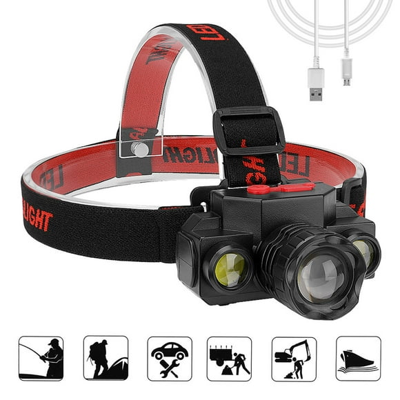 Yatlte Rechargeable Headlamp, 990,000 Lumens LED Head Lamp with 3 Light Modes, USB Rechargeable, Waterproof LED Headlamps for Adults Camping, Hiking, Climbing