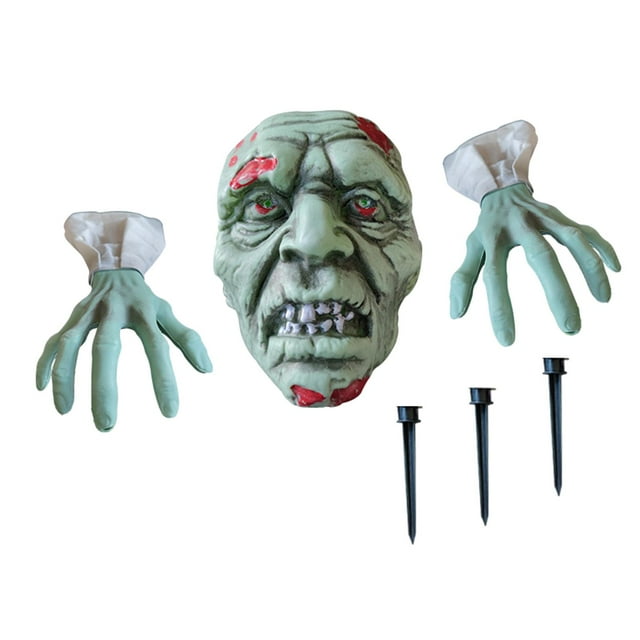 3 Piezas Sangriento Jdín Zombie Decoración Horrible Césped Al Aire Libre Brazos Adorno Lápida Cementerio Embrujado Estacas Decoraciones de Halloween Baoblaze Figura de zombi del césped