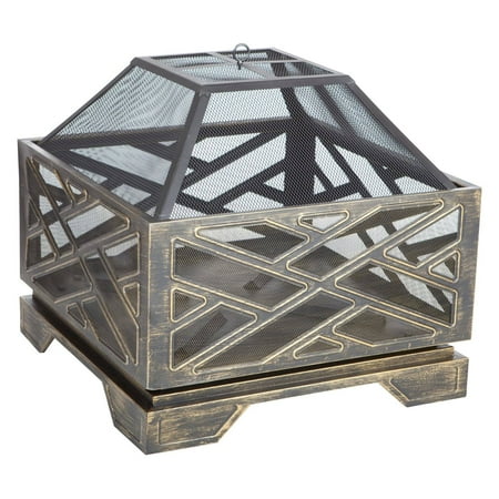 Fire Sense - Catalano Square Fire Pit - Antique bronze