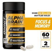 ONNIT Alpha BRAIN Premium Nootropic Brain Health Supplement, Memory and Focus Support, 60 Ct