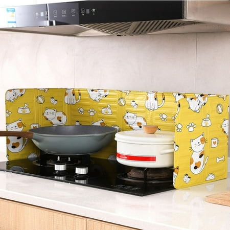 

Aluminum Foil Baffle Splatter Screen Kitchen Gas Stove Baffle Plate Frying Pan Oil Splash Protection Screen Kichen Accessories