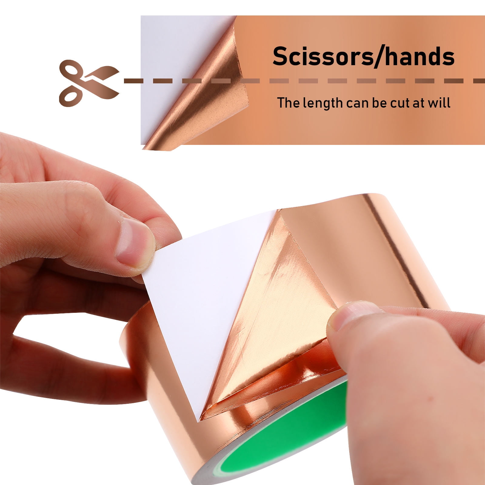 UPOUART Rose Plated Gold Copper Tape for Electrical Shielding Repair with Quick Release Backing