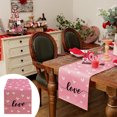 thumbnail image 3 of Wadada Valentine's Day Pink Table Runner, Pink Love Hearts Scarf Kitchen Dining Table Decor, Wedding Anniversary Holiday Burlap Home Decoration Indoor Outdoor Party Supply 13x71 Inches, 3 of 6