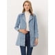thumbnail image 3 of Chaqueta Vaquera Allegra K Larga Con Cinturón Y Solapa Con Muesca Para Mujer Gris Azulado XS, 3 of 6