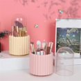 thumbnail image 4 of Makeup Brush Organizer, 360 Degree Rotatable Round Spinning Makeup Brush Holder with Lid Brush Storage Box Containers C, 4 of 5