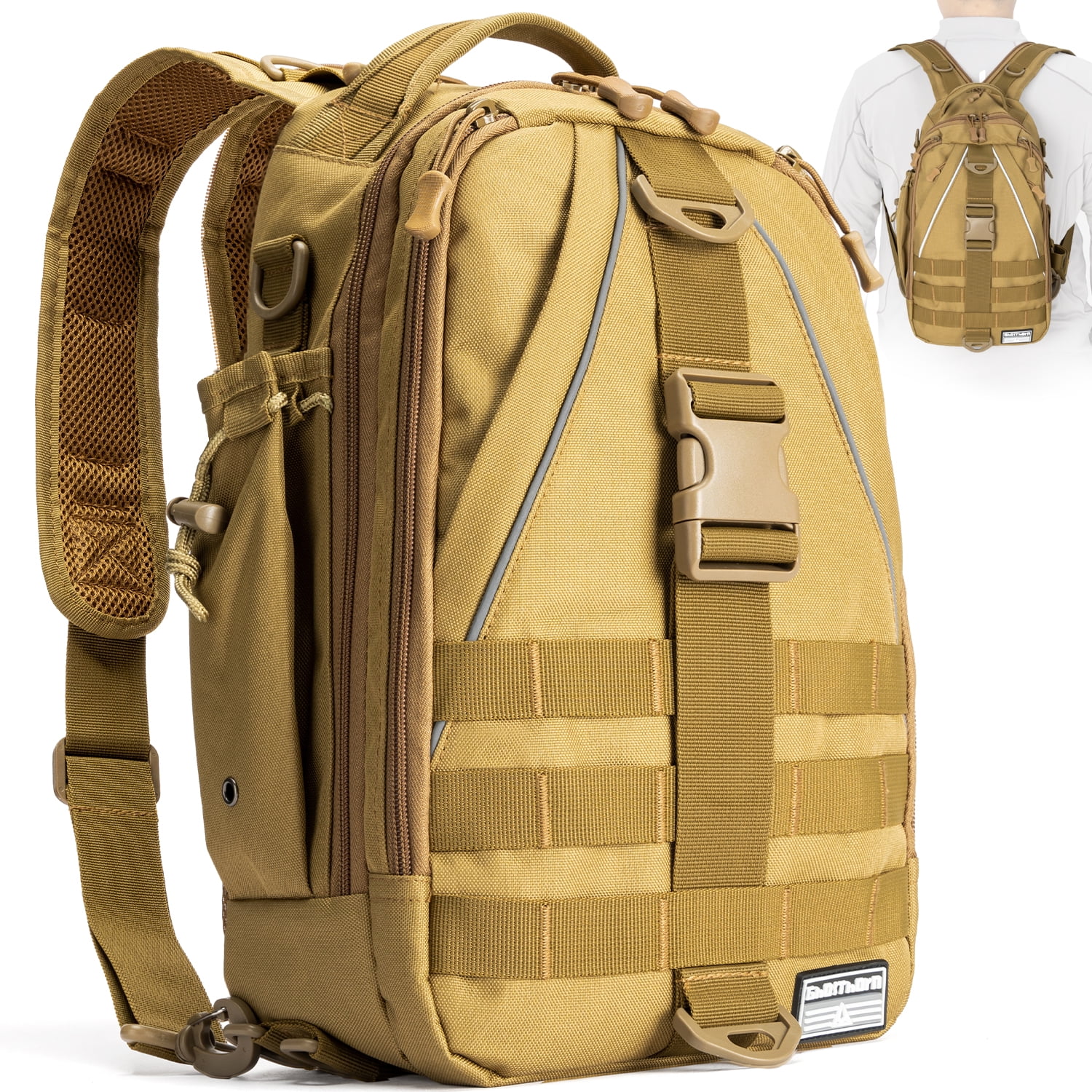 Ghosthorn Fishing Tackle Backpack with Trays 3600 Tackle Boxes & Rod Holders, Large Outdoor Storage Tackle Bag for Fishing