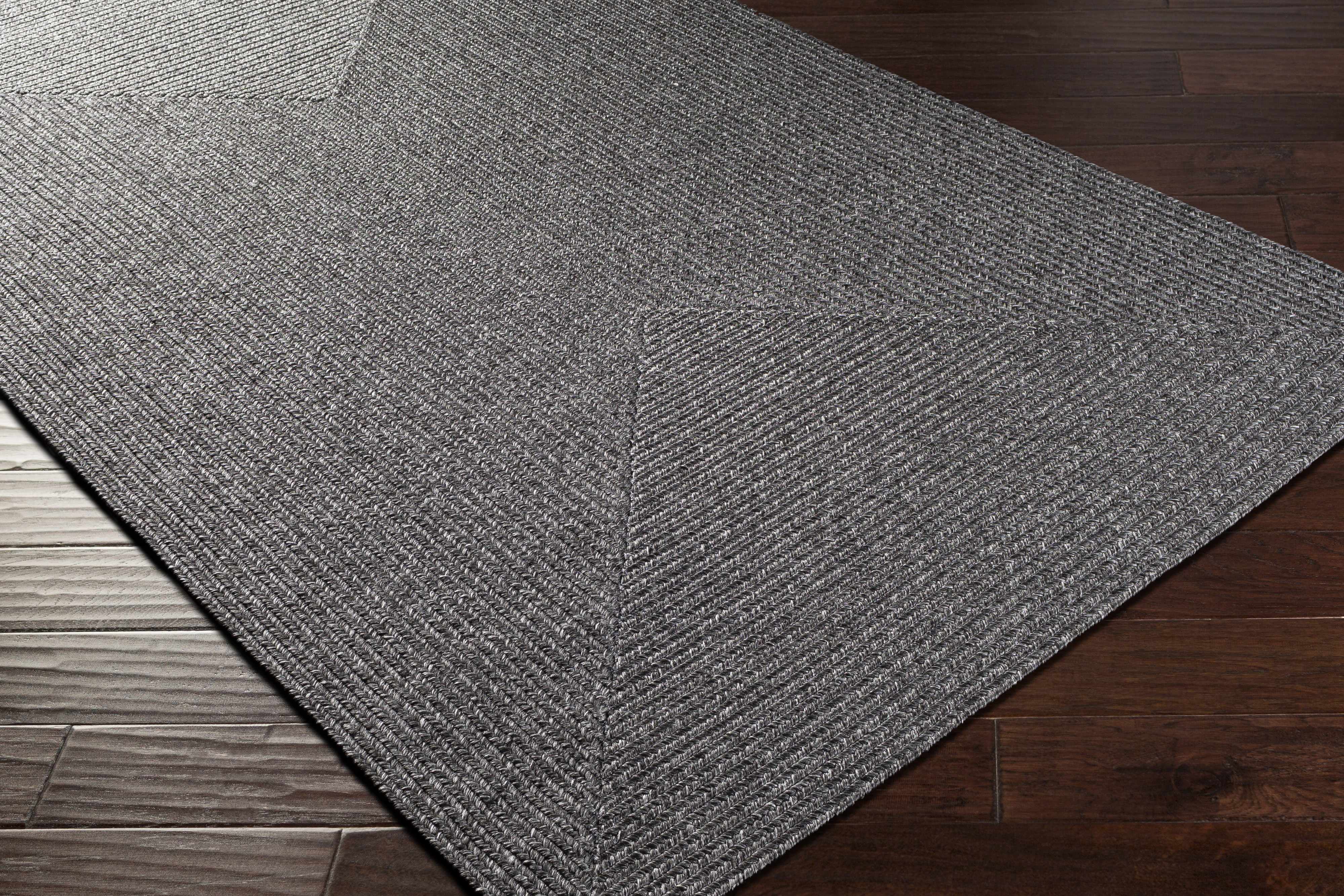 Hauteloom Moxley Living Room, Bedroom Patio Outdoor Area Rug - Black - 8'6" x 11'6"