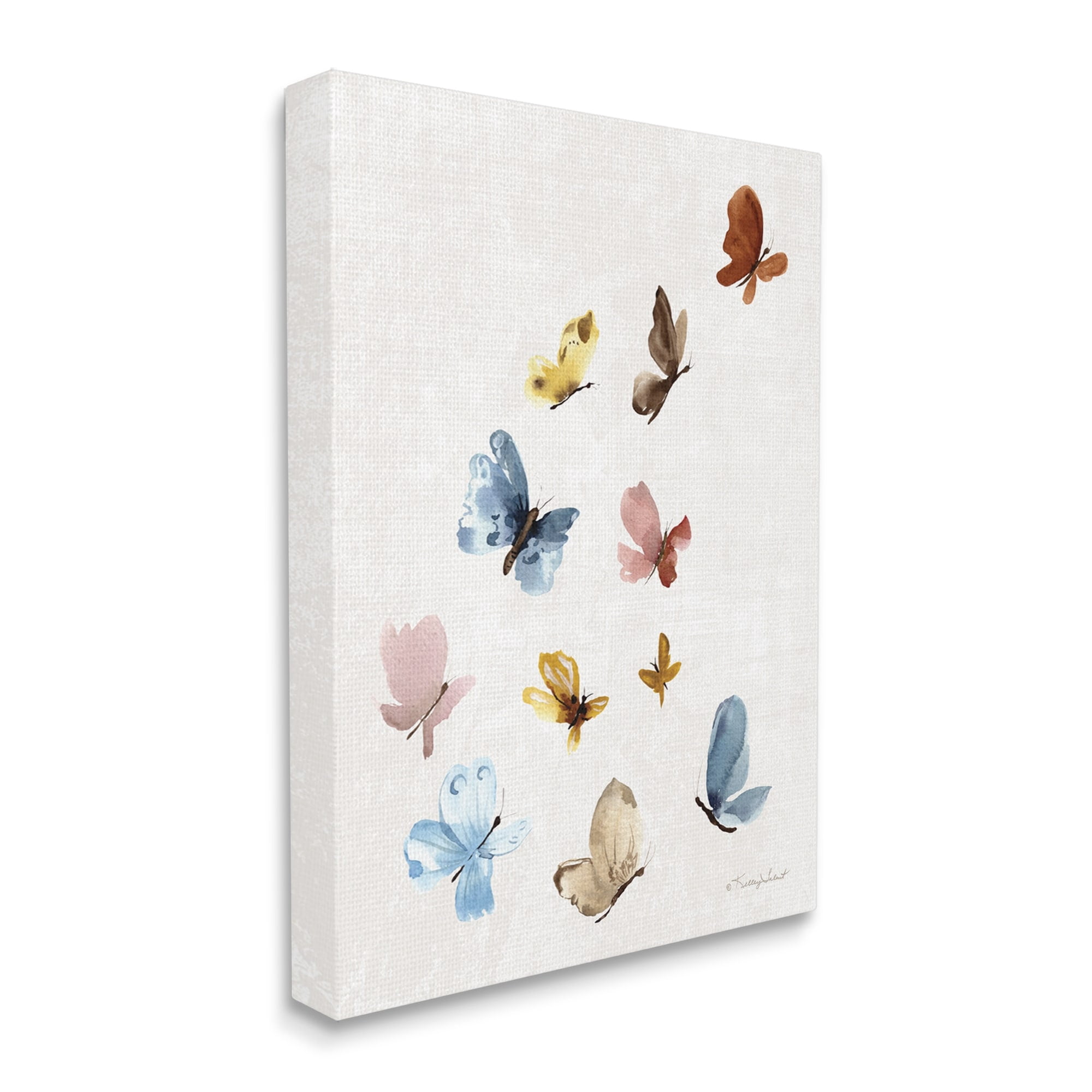 Stupell Varied Butterflies Flutter Nature Animals & Insects Painting Gallery Wrapped Canvas Print Wall Art