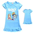 thumbnail image 2 of 5-12 Ans Enfants Filles Bingo Bluey Dessin Animé Vêtements de Nuit Pyjamas Chemise de Nuit Manches Courtes Pyjamas Robes de Pyjama, 2 of 3