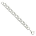 thumbnail image 2 of Sterling Silver Polished and Textured Circle Fancy Link 7.5 inch Bracelet QG4484, 2 of 4
