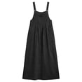 thumbnail image 5 of vigerkar Overall Dress for Women Summer Long Jumper Dress Adjustable Strap A Line Pinafore Maxi Dresses with Pockets (Black, L), 5 of 5