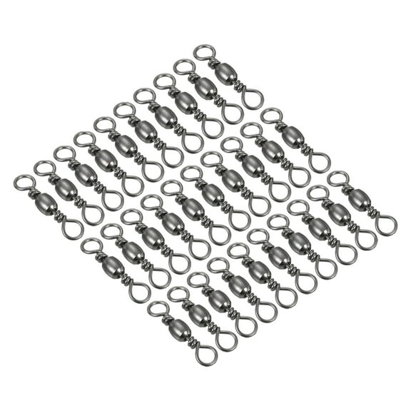 Fishing Barrel Swivel, 30Pcs 94lb Carbon Steel Terminal Tackle, Black