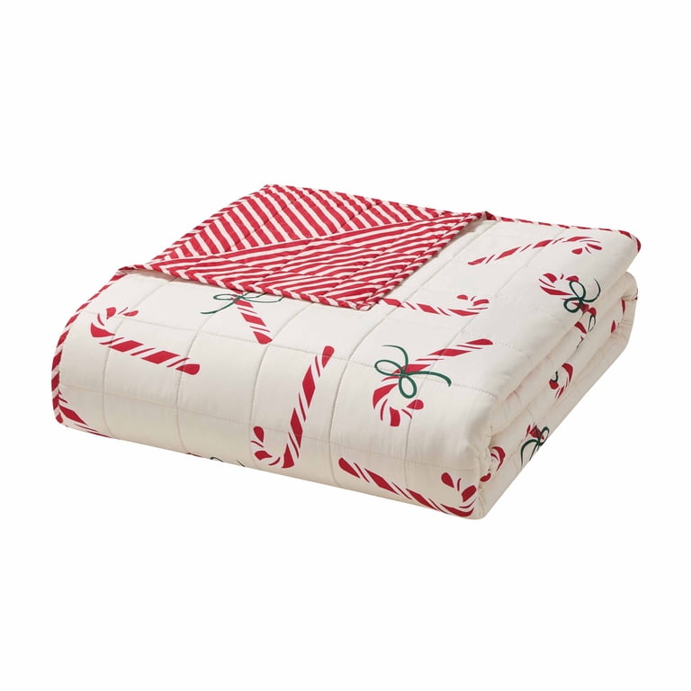Hallmark Multi Candy Canes 3-Piece Adult Holiday Quilt Set, King  display picture 1