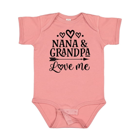 Inktastic Nana and Grandpa Love Me Girls Baby Bodysuit