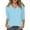 Sky Blue, variant on Fiaer,3/4 Sleeves Loose Fit T Shirts for Women,Womens V Neck Plus Size Tshirts,Ladies Solid Color Casual Basic Tops Beige XL