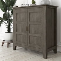 Burlington 30 inch Wide Solid Wood Transitional Low Storage Cabinet in Farmhouse Grey