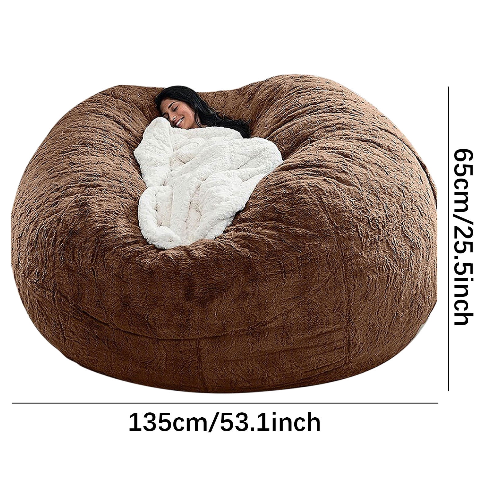 TUOBARR 1Pc Chair Cover Large Circular Softfluffy Comfortable Velvet Sofa Cover for Living Room Bedroom Office Home Decoration Onlycover No Filler 135Cmx65Cm