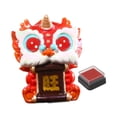thumbnail image 3 of Estatua de león chino con sello de tinta, obra de arte para el Festival de Primavera, figura de Feng Shui Estilo A, 3 of 9