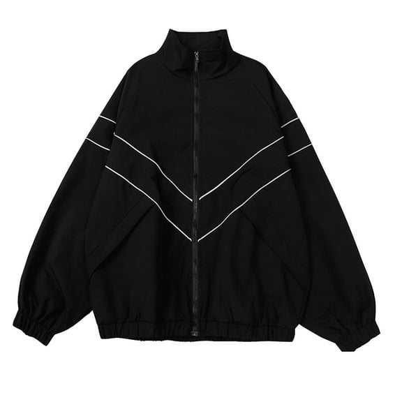 Maoxin Men's Coats Men's Solid Color Casual Loose Fitting Long Sleeved Hooded Jacket Long Sleeve Hoodless Casual Outwear Jackets Black M