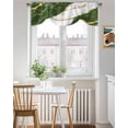 thumbnail image 3 of Green Marble Tie Up Valances Curtain, Adjustable Kitchen Gold Foil Modern Valances for Windows Decor, Rod Pocket Short Curtains Set for Bedroom/Bathroom, 42"x12", 3 of 8