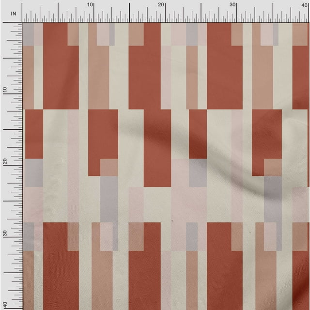 Soimoi Poly Georgette Fabric Geometric Panel Print Sewing Fabric Yard 42 Inch Wide