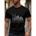 thumbnail image 2 of Men's T-Shirt NEW YORK Short Sleeve Casual Tee Classic Crew Neck T-Shirt for Men, XL, 2 of 6