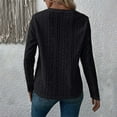 thumbnail image 5 of ZHYou Women Textured Knit Sweaters,Long Sleeve Tops,Slim Fit,Casual Daily Wear Crewneck Basic Style Tops,Black,Size M, 5 of 5