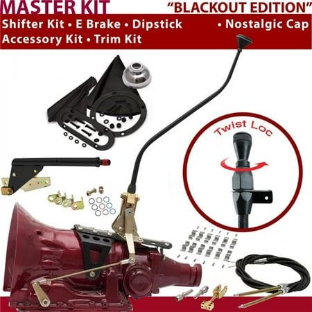 American Shifter TH400 Shifter Kit Black 23 in. Swan E Brake Cable Clamp Trim Kit Dipstick for DE9FC