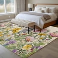 thumbnail image 4 of Area Rug for Living Room, Spring Botanical Non-Slip Indoor Large Carpet for Bedroom/Dining Room, Watercolor Floral Eucalyptus Leaves Beige Washable Low-Profile Rectangle Floor Runner Rugs - 5 x 7 Ft, 4 of 8