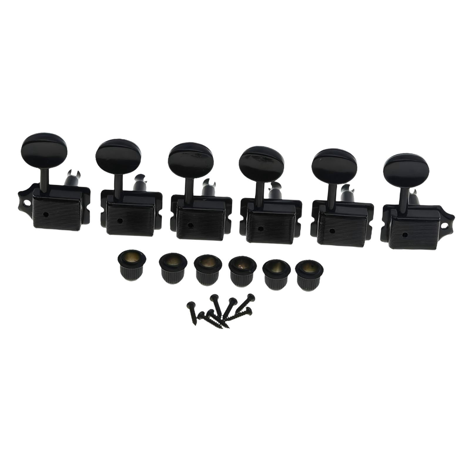 JWQFBC 6 Pieces Retro Electric Guitar Tuners Split Shaft Spare Parts Guitar Tuning Pegs Black