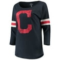 thumbnail image 2 of Women's New Era Navy Cleveland Indians Scoop Neck 3/4-Sleeve T-Shirt, 2 of 4