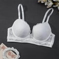 thumbnail image 6 of Sopiago Bralettes for Women Sexy Lace Bra With Soft Steel Rims Gathered Upper Support Detachable Shoulder Straps Underwear White,XXL, 6 of 6