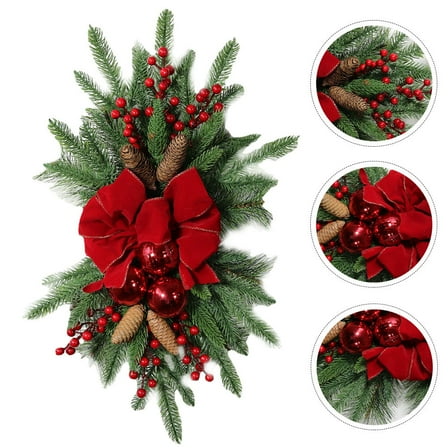 HONMEET Door Wreaths Christmas Wreath Red Rattan 1Pack