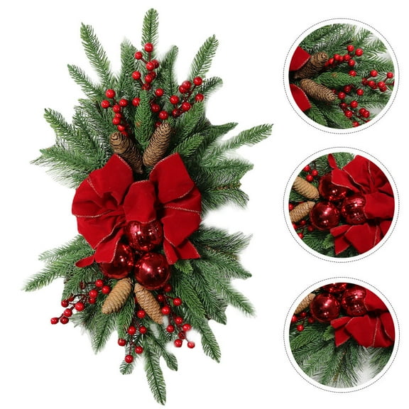 HONMEET Door Wreaths Christmas Wreath Red Rattan 1Pack