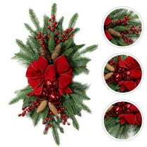 HONMEET Door Wreaths Christmas Wreath Red Rattan 1Pack