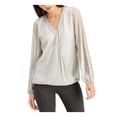 thumbnail image 2 of ALFANI Womens Gray Long Sleeve V Neck Top XS, 2 of 2