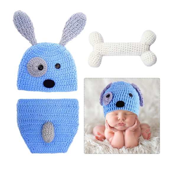 UPKOCH 3Pcs Baby Boy Photography Outfits Design Cotton Light Blue for Growth Documentation