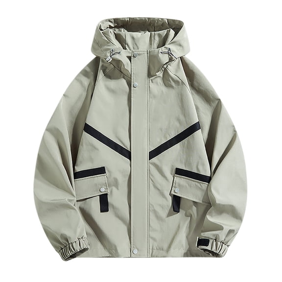 Guieoi Mens Coats Outerwear Winter 4xl Men's Casual Jacket Loose Outdoor Jacket Long Sleeved Hooded Casual Jacket/jacket Brown