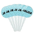 thumbnail image 1 of Jalisa Cupcake Picks Toppers - Set of 6 - Blue Speckles, 1 of 1