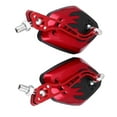 thumbnail image 3 of Espejos retrovisores para motocicleta, 1 par de espejos retrovisores laterales con patrón de llama de aluminio para motocicleta M8M10 Universal(Rojo), 3 of 14