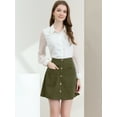 thumbnail image 4 of Falda Casual Estilo Cargo Corta Con Botones En La Parte Delantera Para Mujer ejercito verde M, 4 of 6