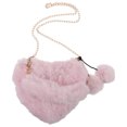 thumbnail image 2 of Bolso bandolera de peluche con forma de corazón para mujer, bolso de hombro mullido para niñas, bolso bandolera pequeño de moda con forma de corazón para mujer, 2 of 8