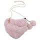 thumbnail image 2 of Bolso bandolera de peluche con forma de corazón para mujer, bolso de hombro mullido para niñas, bolso bandolera pequeño de moda con forma de corazón para mujer, 2 of 8