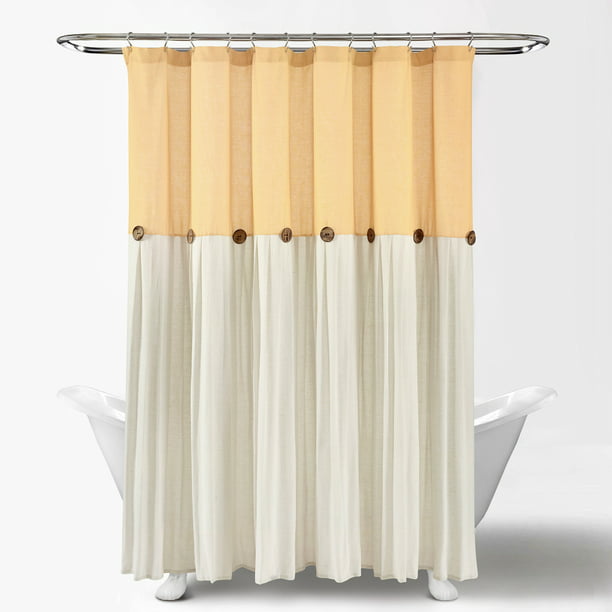 Cotton Linen Blend Shower Curtain, Lush Decor Nova Ruffle Shower Curtain