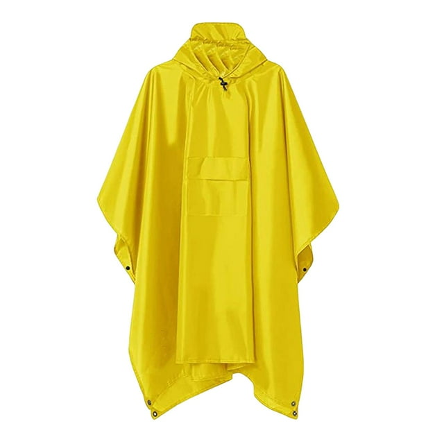 Poncho de lluvia Sharpla con capucha para adultos impermeable ligero unisex Amarillo